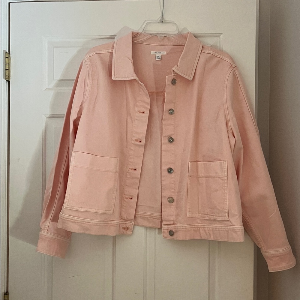 Maurices Light Pink Denim Jacket 2X NWOT